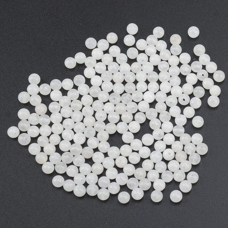 LPBeads 200Pcs Polished 6mm Round Natural White Jade Gemstone Loose Beads with Stretch Cord for Jewelry Making Bracelets - Image 4